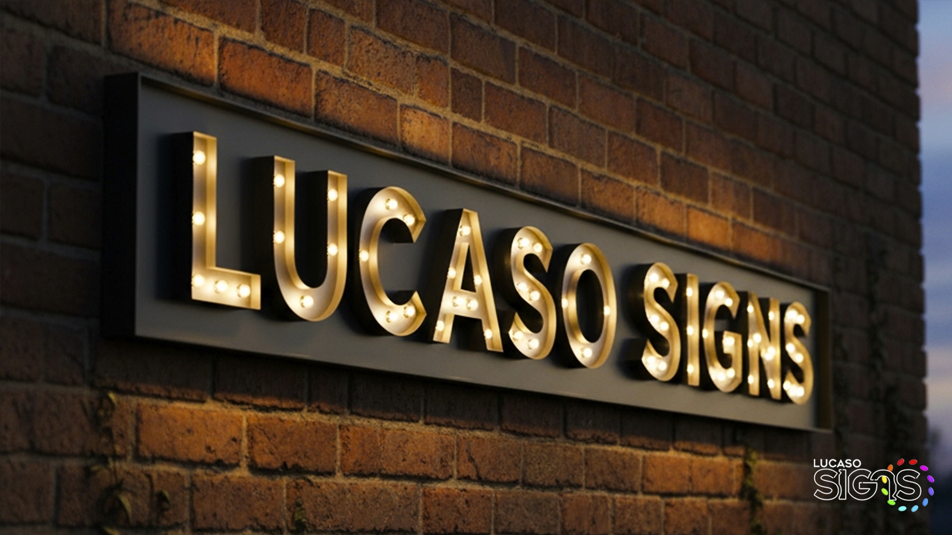 Custom Marquee sign exposed bulbs by lucaso signs