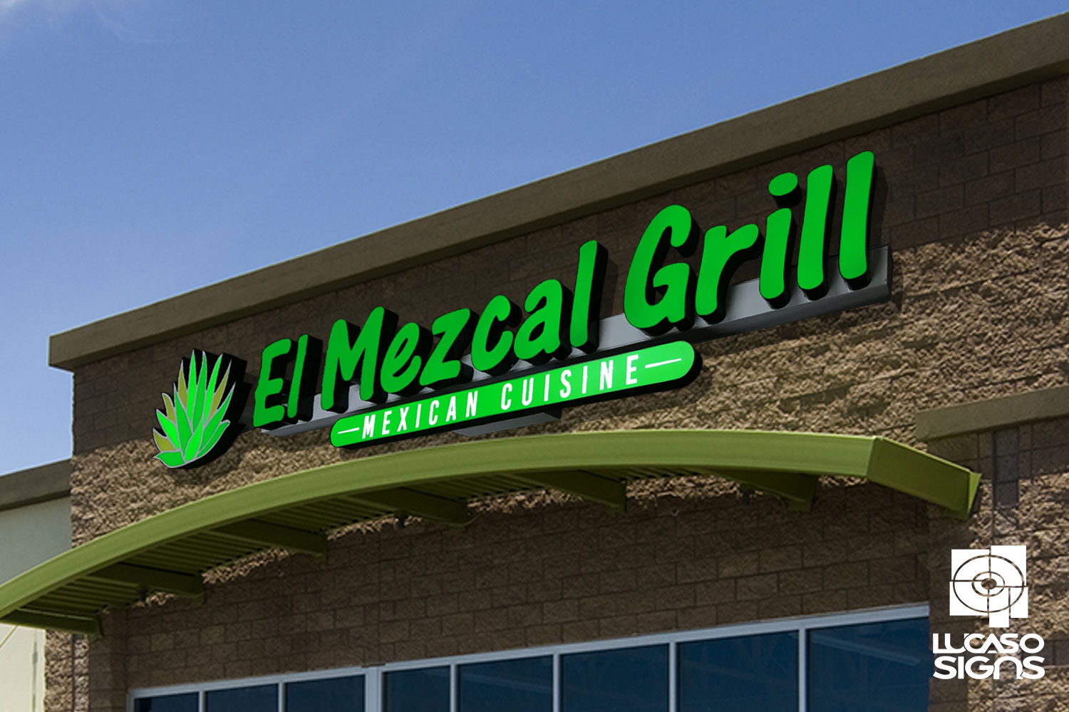 El Mexcal Grill restaurant signs by lucaso signs