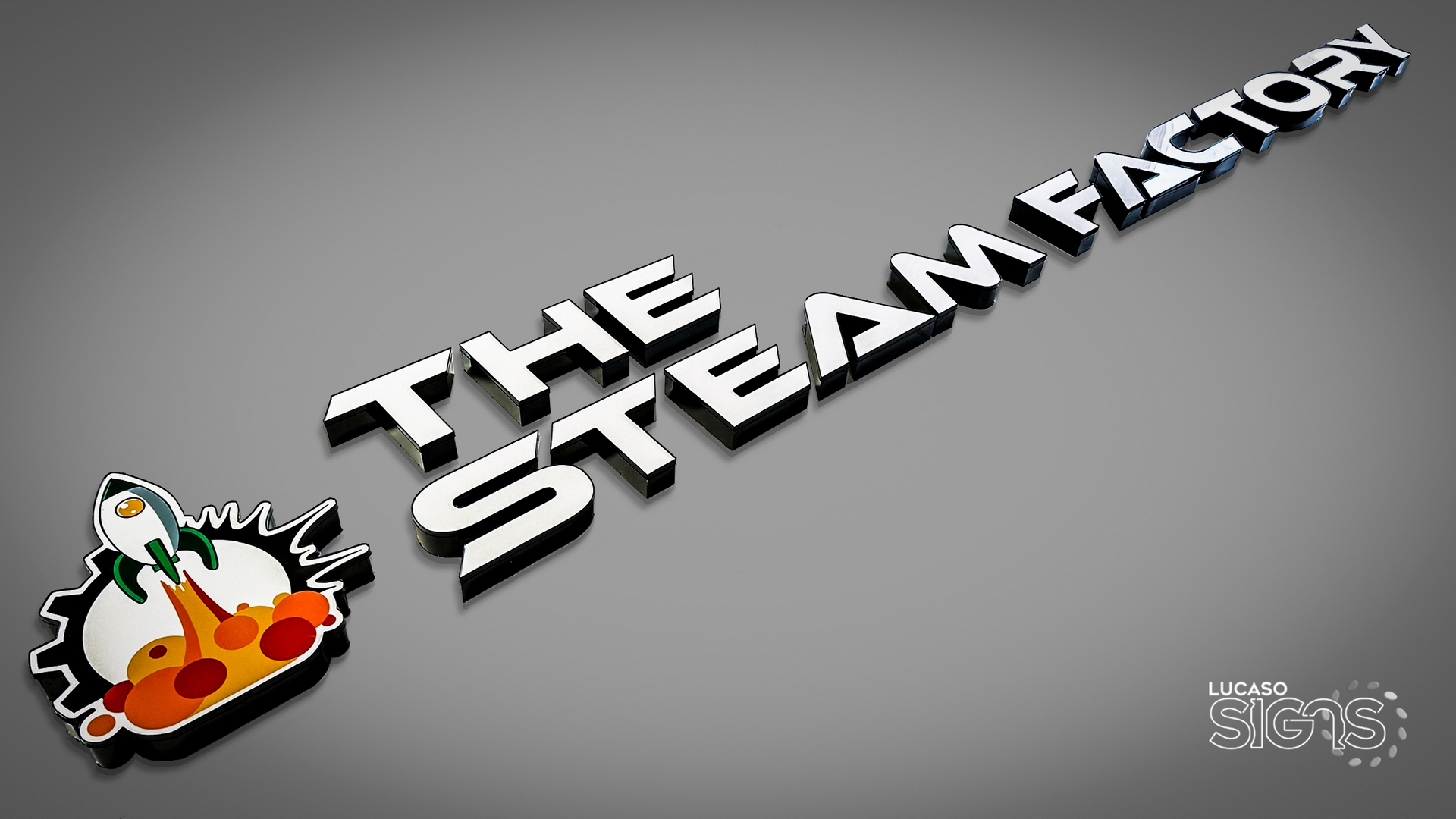 Custom Business Sign with Illuminated Logo by Lucaso Signs