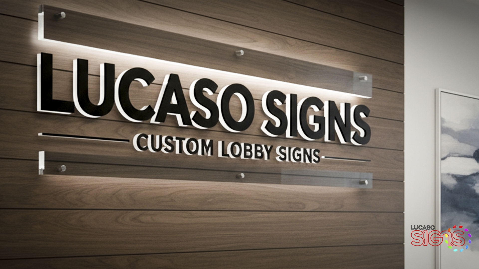 Illuminated Thick Acrylic Illuminated Reception sign by lucaso signs