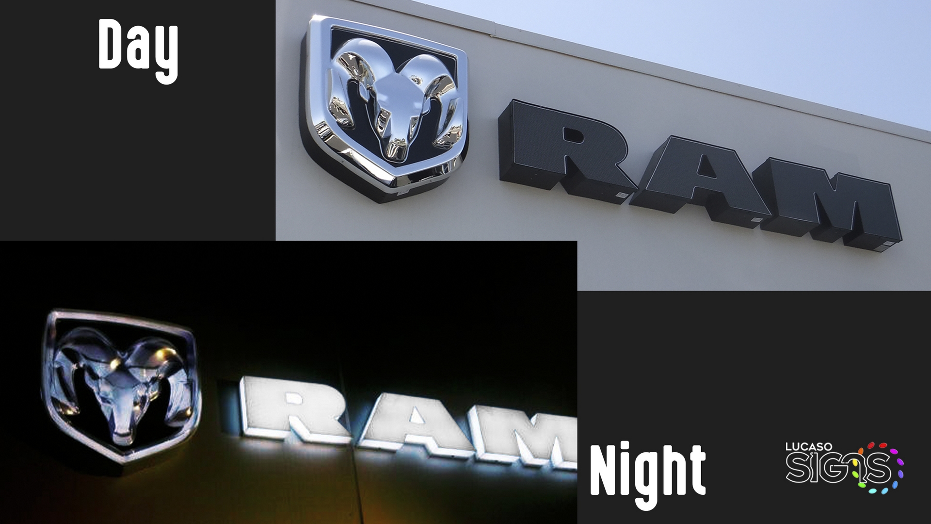 Channel Letters with dual color Day Night by Lucaso Signs