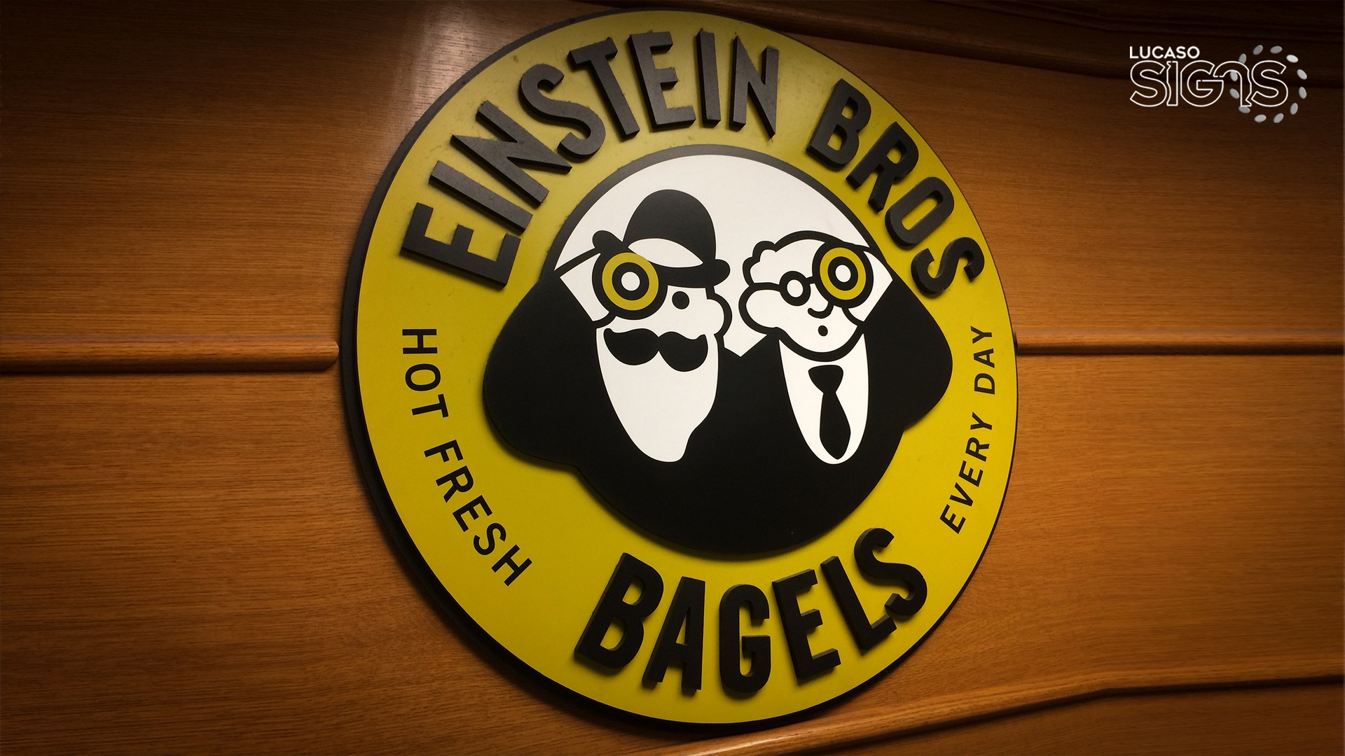 Einstein Bros 3d logo by lucaso signs