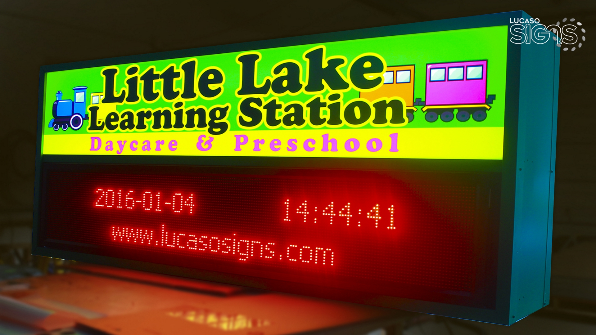 Light Box with digital board by lucaso signs