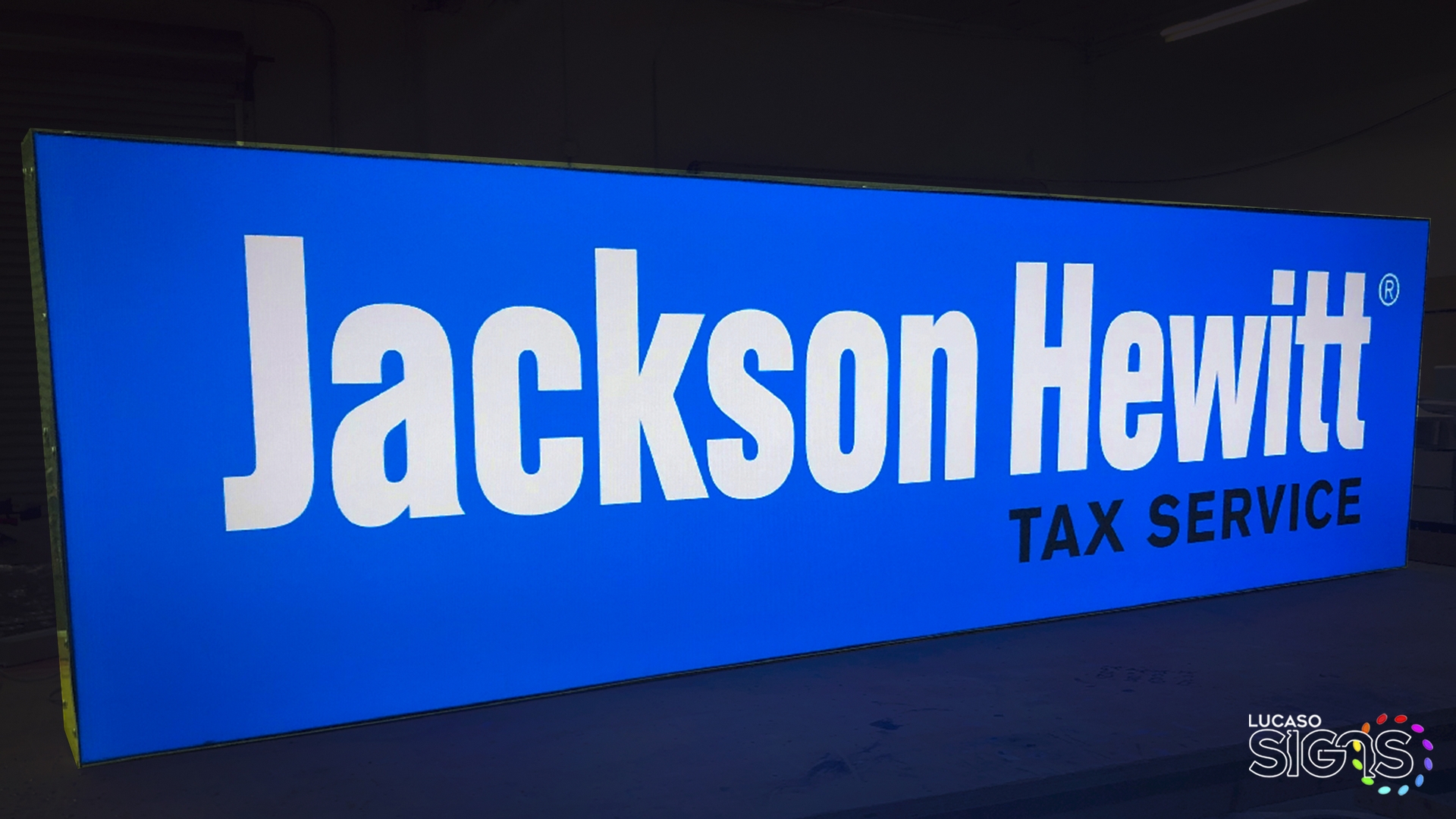 Tax business sign cabinet by lucaso signs
