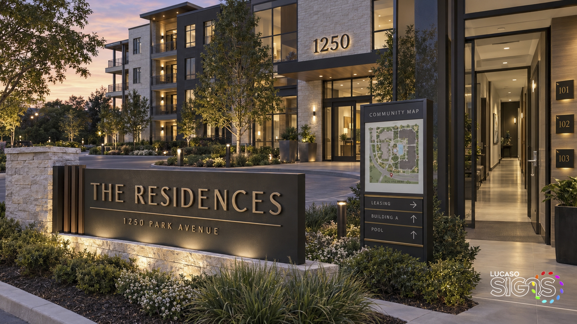 Architectural signage made by Lucaso Signs