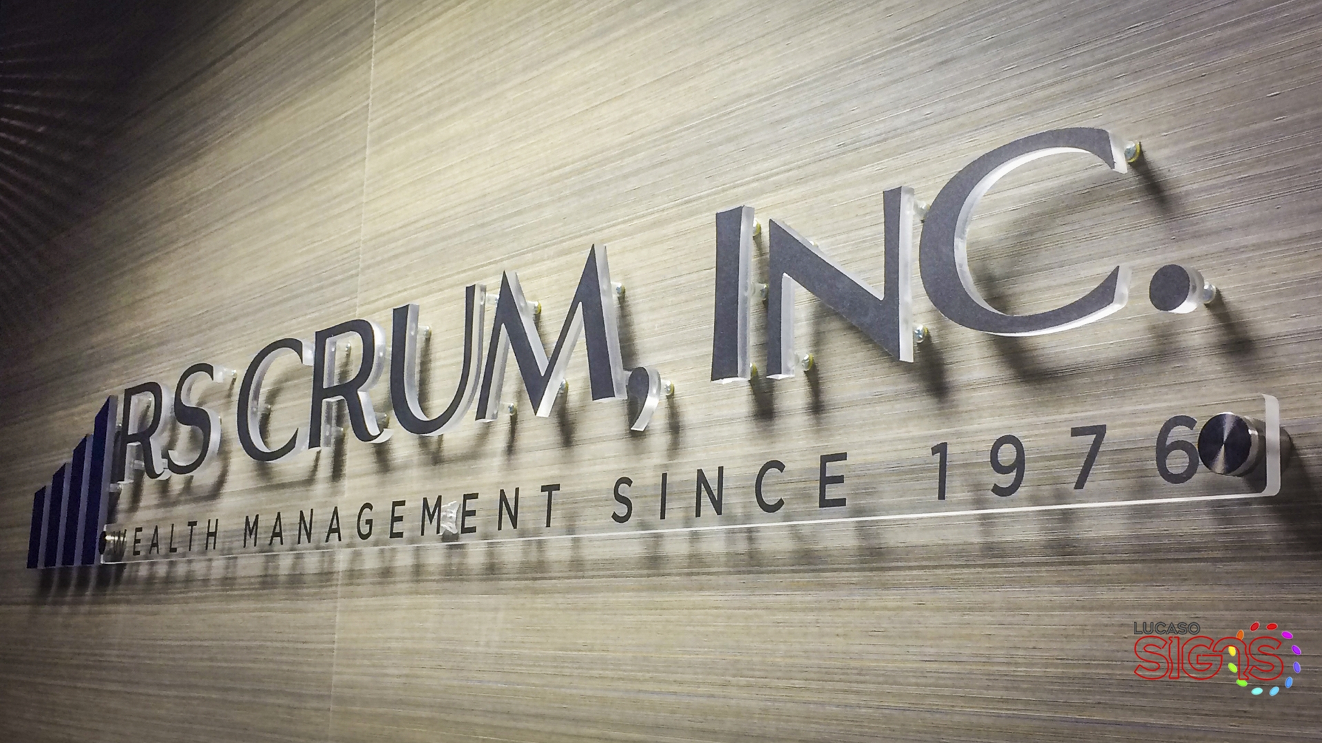 Clear acrylic letters with brush face by lucaso signs