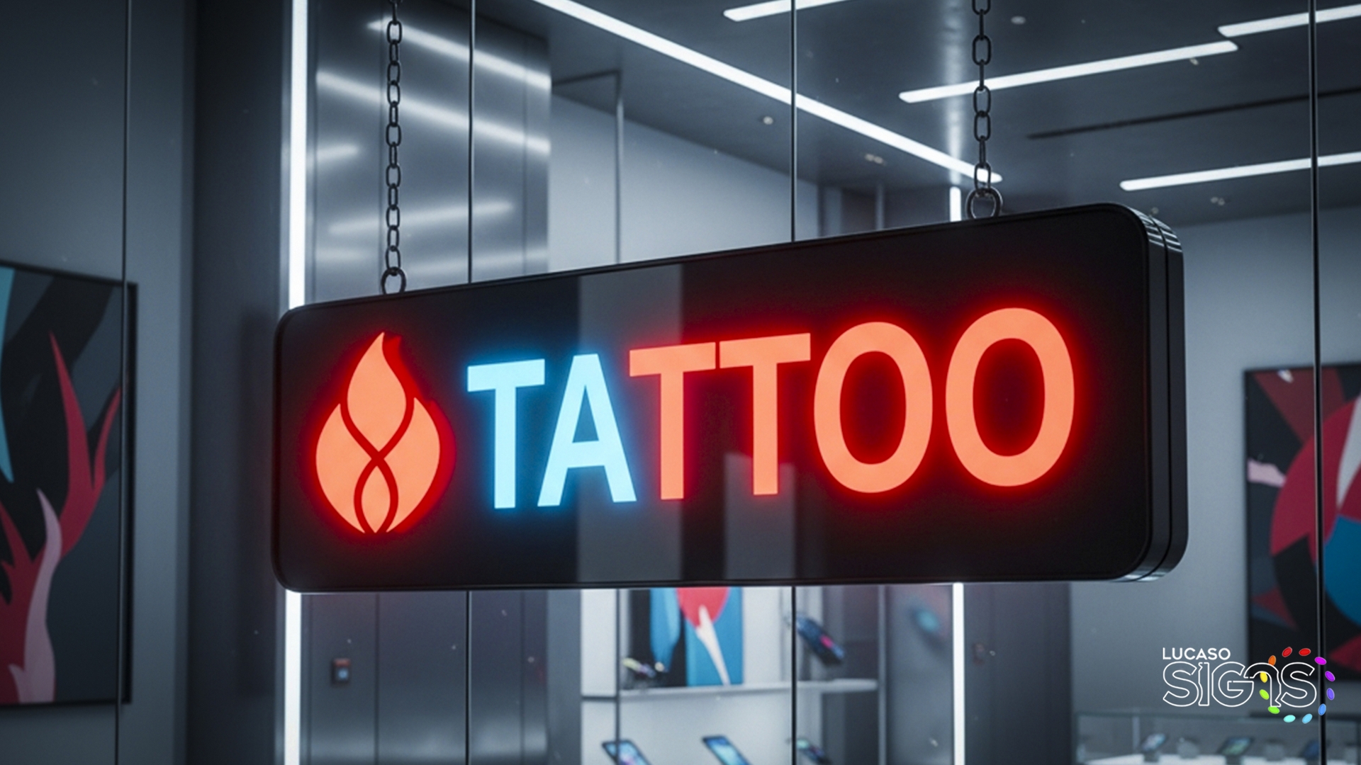 Tattoo slim light box for windows by lucaso signs