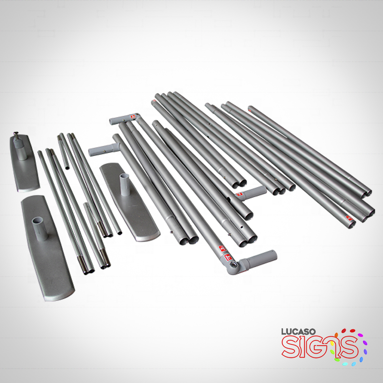 Aluminum modular frame parts for custom trade show booth displays by Lucaso Signs