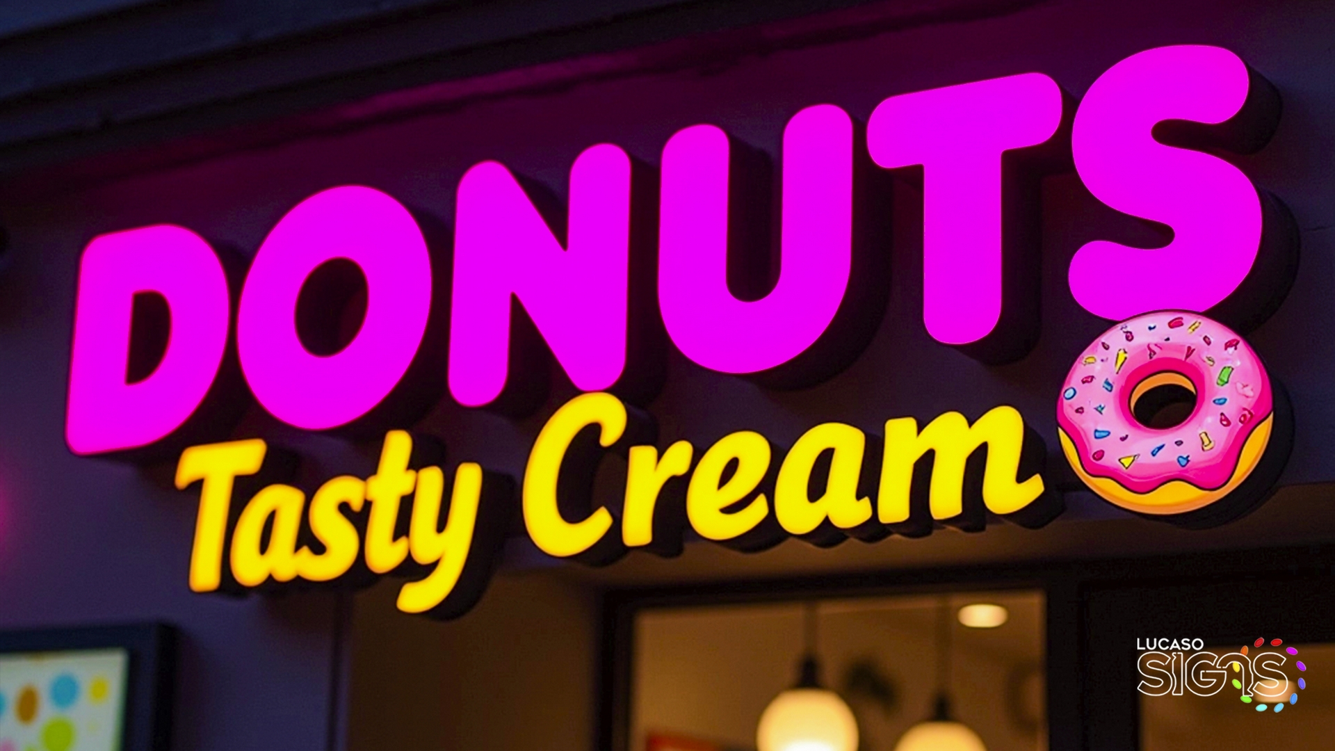 Donut custom sign Channel letters by Lucaso Signs