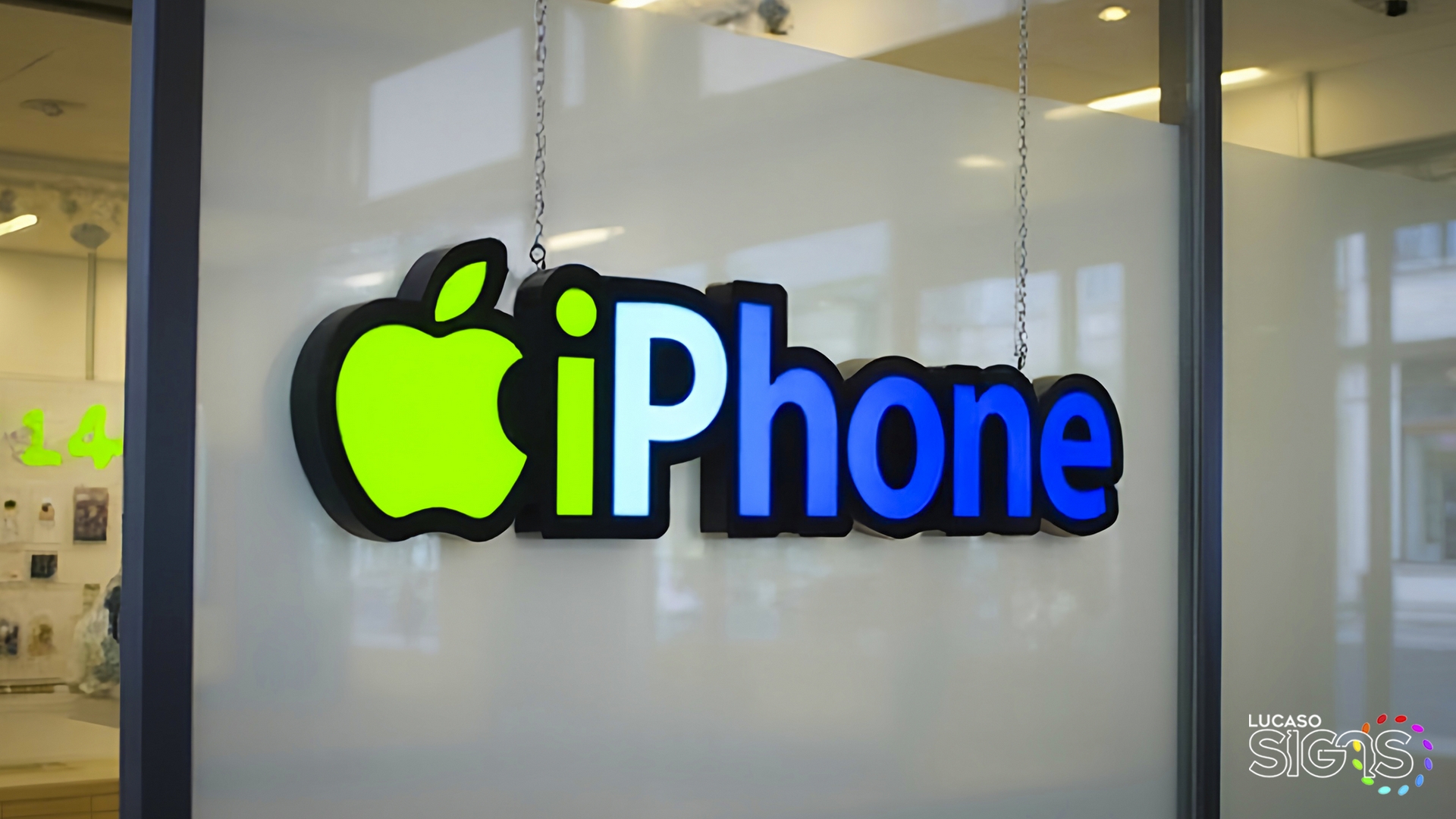 Phone store window sign by lucaso signs