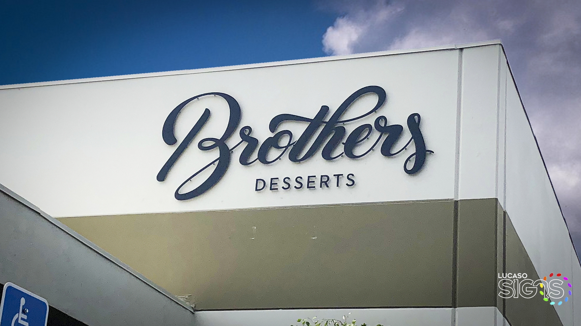 Pin mounted letters storefront outdoor  by lucaso signs