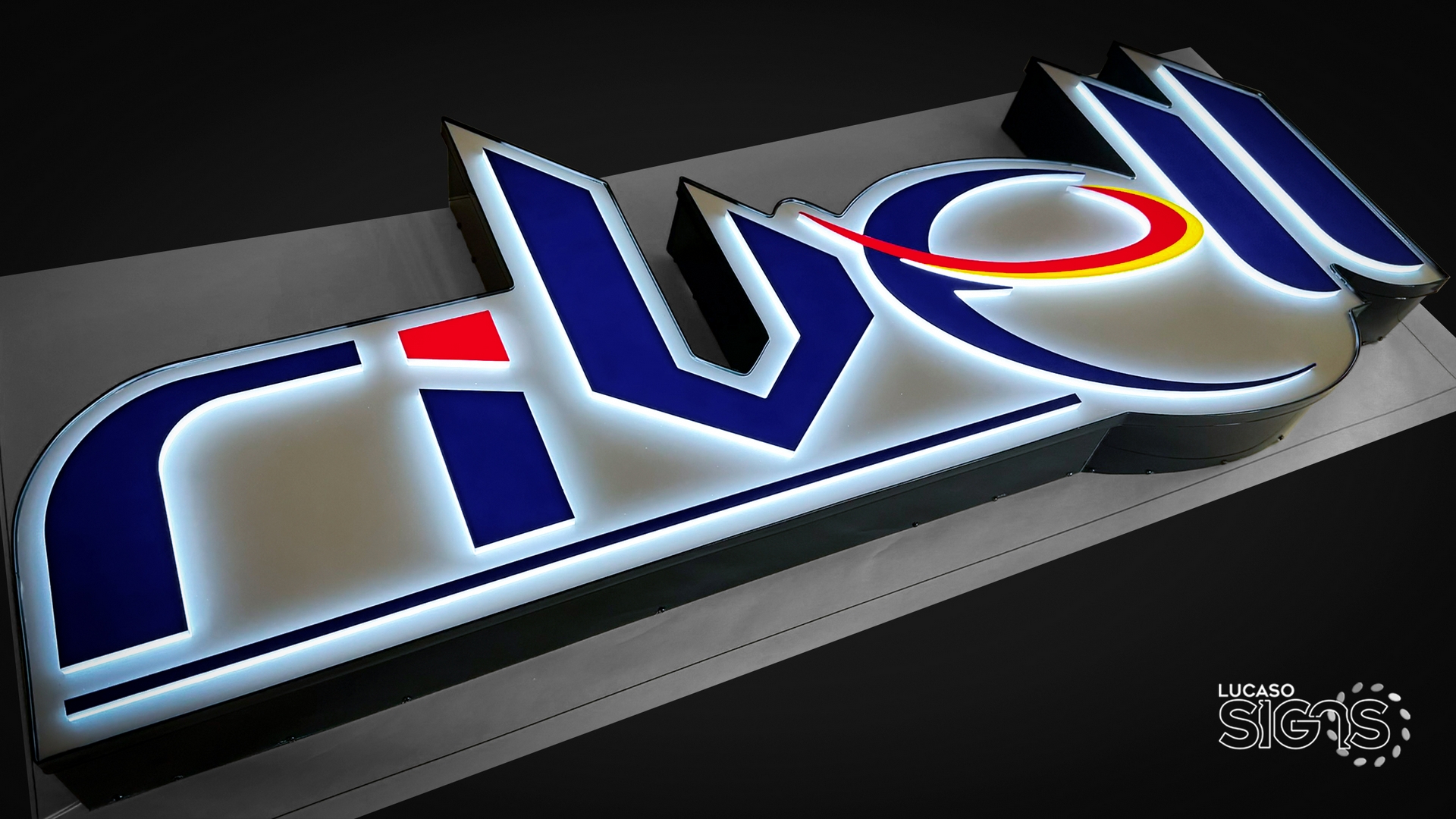 Cloud sign with push through system by Lucaso Signs