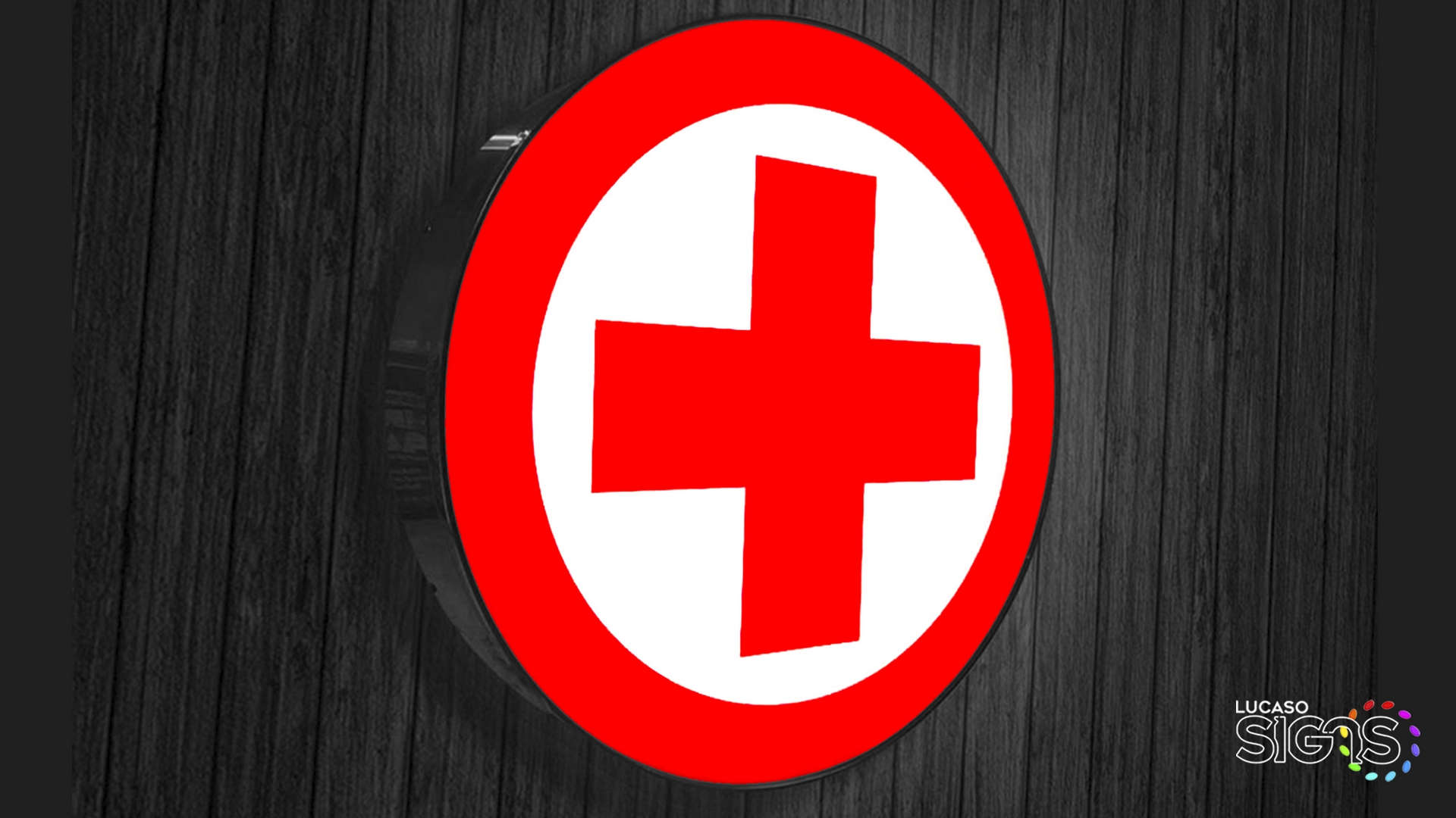 red cross sign by lucaso signs